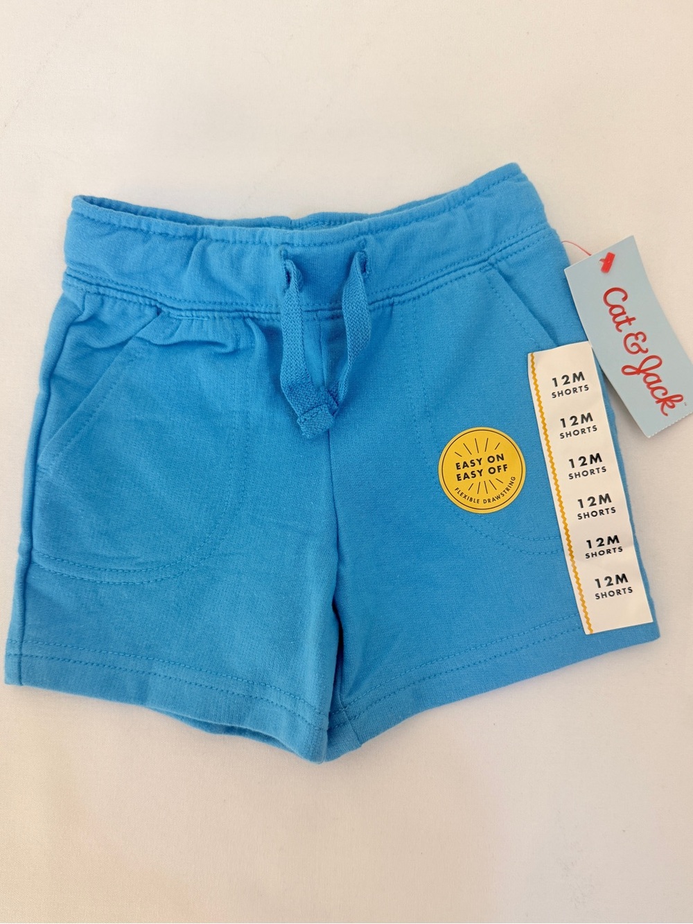 Cat & Jack Baby Boys Blue Drawstring Shorts 12M NWT